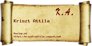 Kriszt Attila névjegykártya